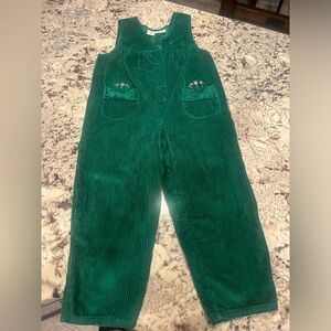 Rare vintage 5T Sesame Street Corduroy overalls with flower details